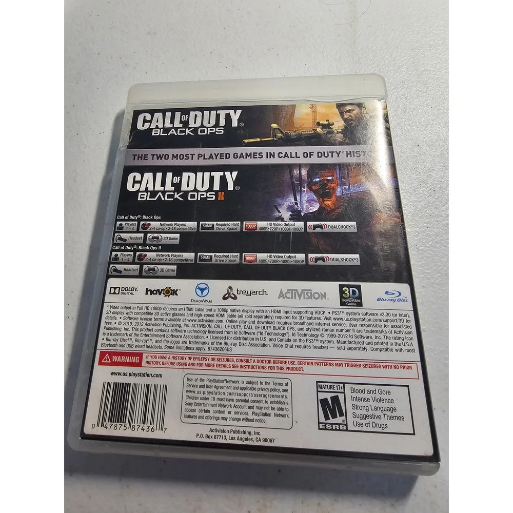 PlayStation 3 PS3 Call‎ of Duty Black Ops Combo Pack Game Disc